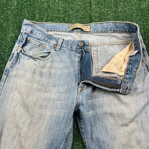 VTG Old Navy Denim Low Rise Bootcut Jeans Mens 35x33" Blue Light Wash Distress